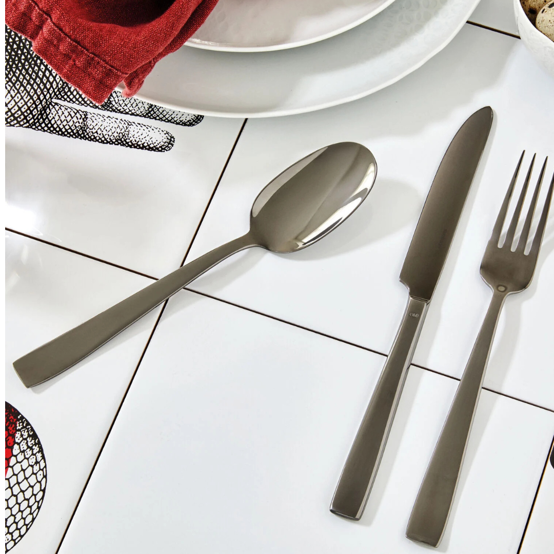 Flat PVD Flatware 5 Piece Setting - Black