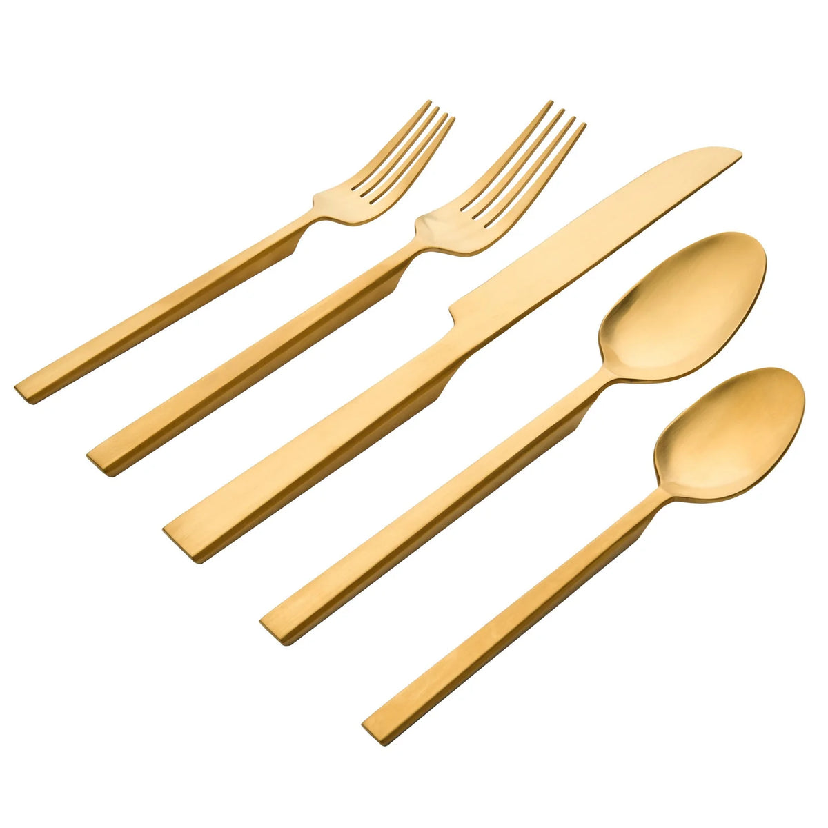 Hover Flatware 5 Piece Setting - Matte Gold