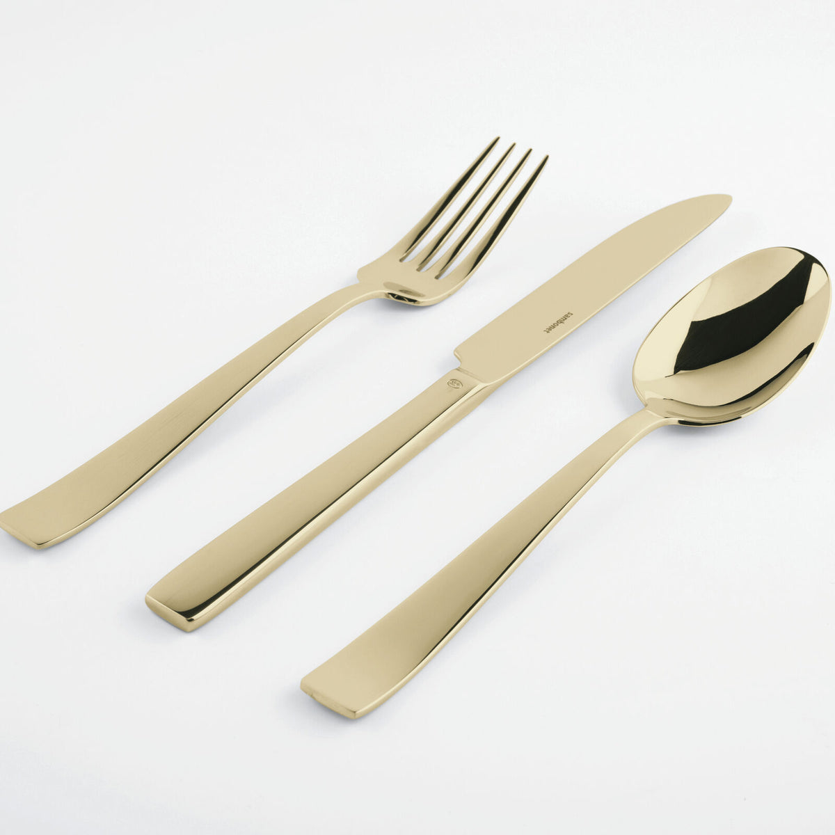 Flat PVD Flatware 5 Piece Setting - Champagne