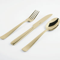 Flat PVD Flatware 5 Piece Setting - Champagne
