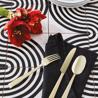 Flat PVD Flatware 5 Piece Setting - Champagne