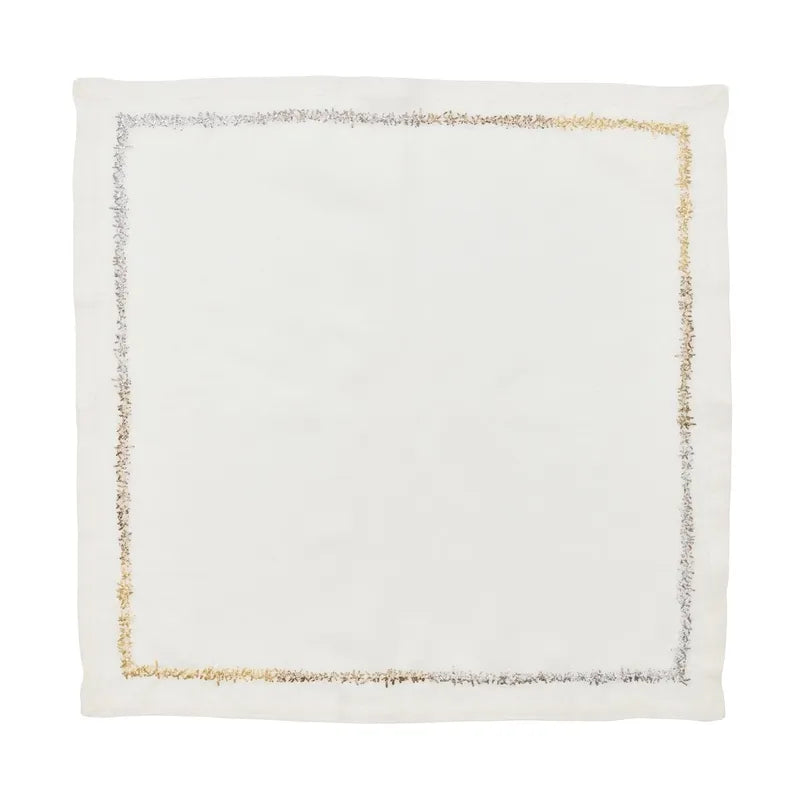 Aurelia Napkin Set of 4 - White Gold & Silver