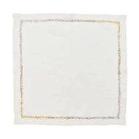 Aurelia Napkin Set of 4 - White Gold & Silver