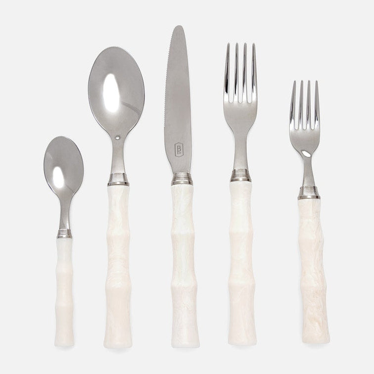 Montecito Flatware 5 Piece Setting- Ivory