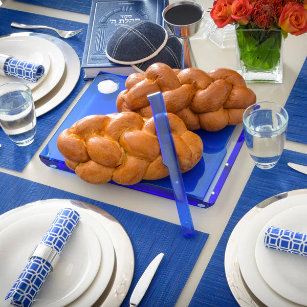 Solid Acrylic Challah Board & Knife