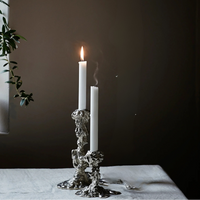 Drip Silver Candle Holder