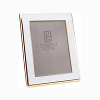 Enamel Frame Wide Gold & White