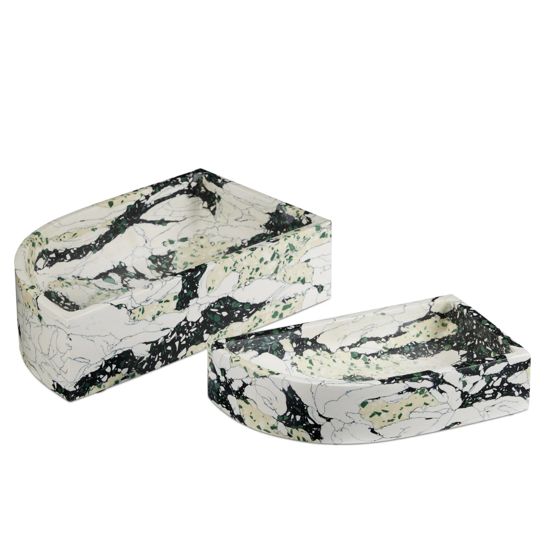 Fallon Curved Stone Tray Set of 2