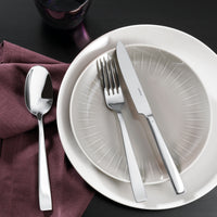 Flat Flatware 5 Piece Setting - Stainless Steel