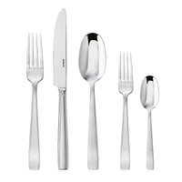 Flat Flatware 5 Piece Setting - Stainless Steel