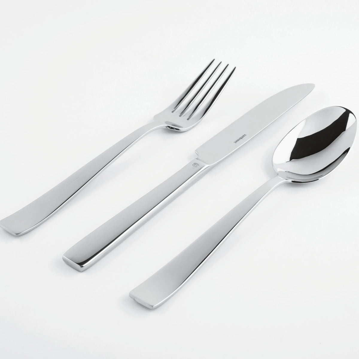 Flat Flatware 5 Piece Setting - Stainless Steel