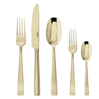 Flat PVD Flatware 5 Piece Setting - Champagne