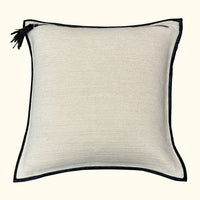 Leather Frame Pillow Ivory