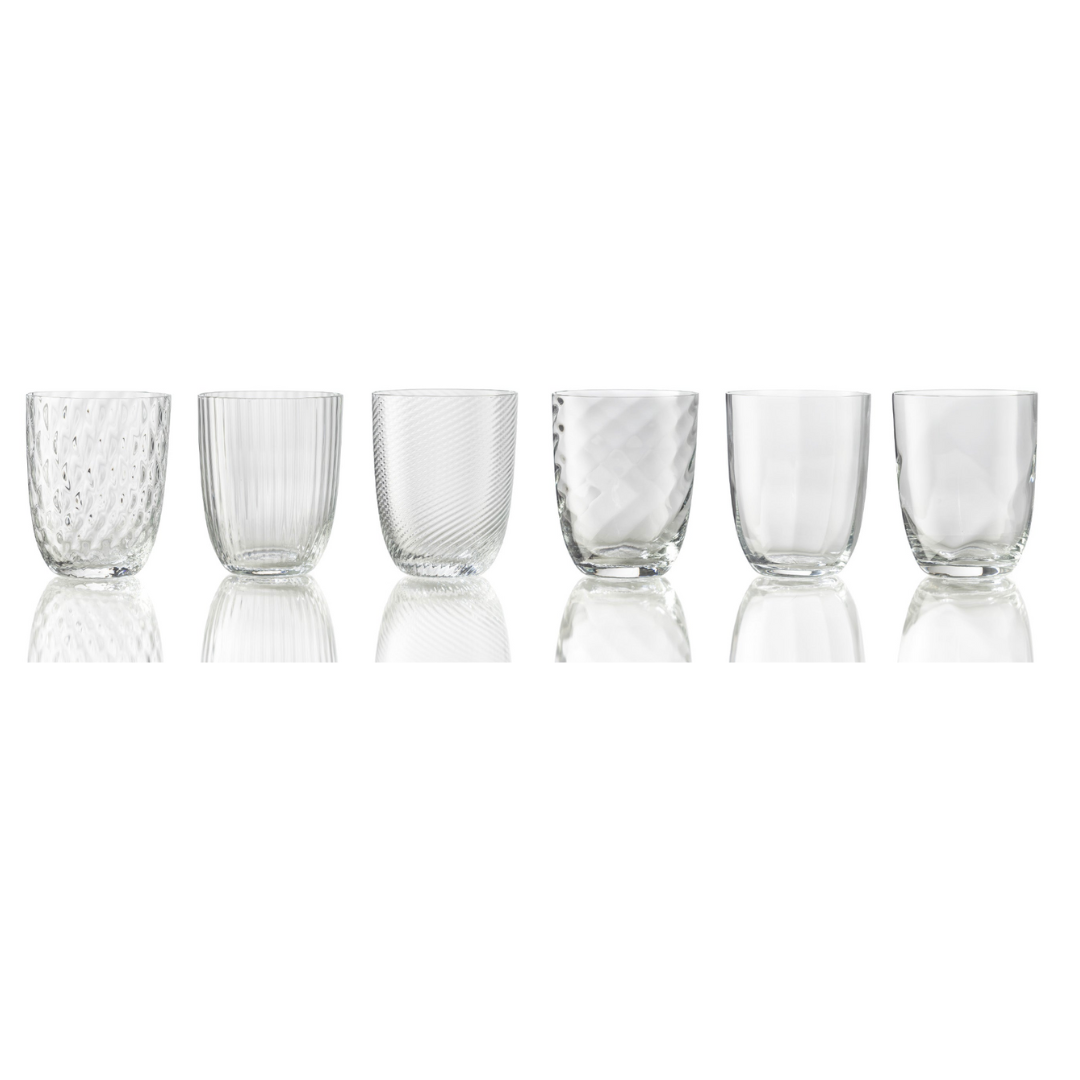 Idra Mixed Pattern Glass Set of 6