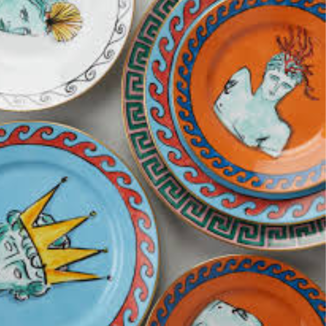 Il Viaggio Di Nettuno Dessert Plate - Rock Orange