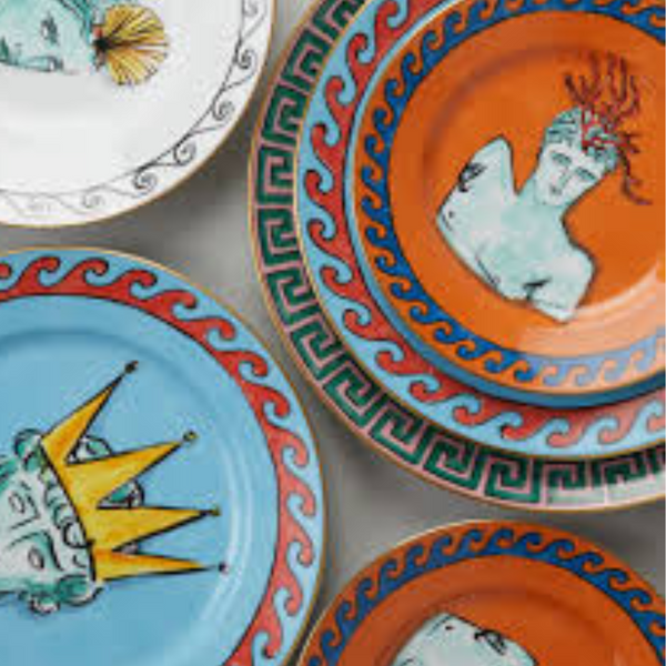 Il Viaggio Di Nettuno Dessert Plate - Rock Orange