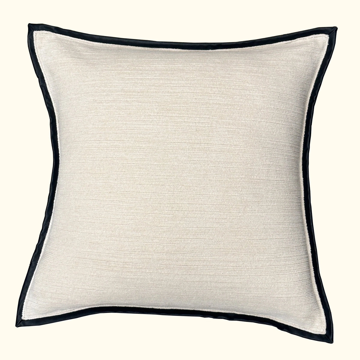 Leather Frame Pillow Ivory
