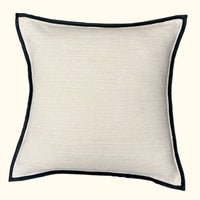 Leather Frame Pillow Ivory