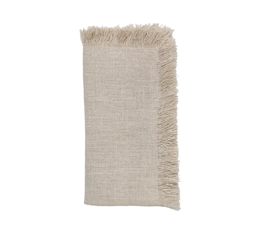 Fringe Napkin Silver & Natural Set of 4