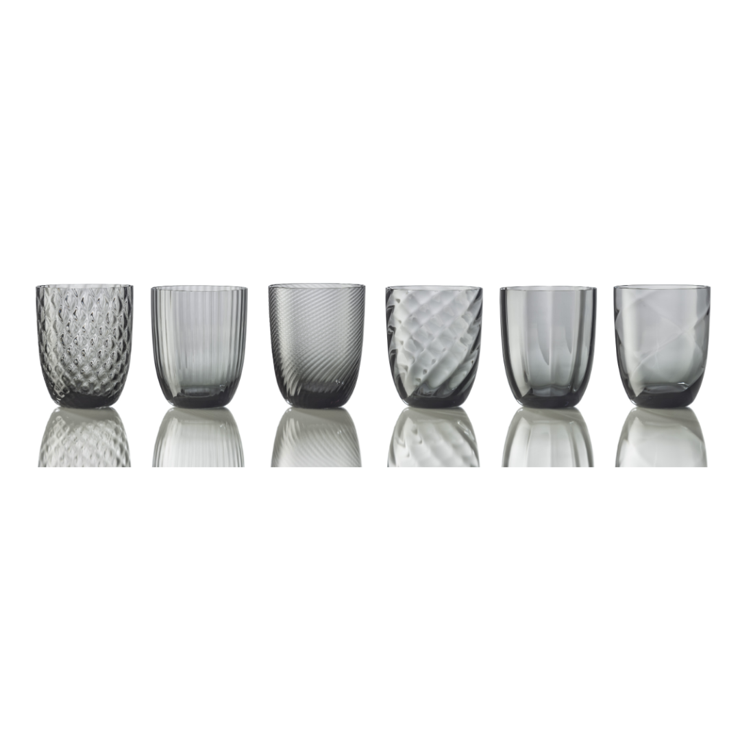 Idra Mixed Pattern Glass Set of 6