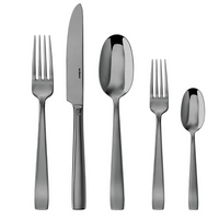 Flat PVD Flatware 5 Piece Setting - Black