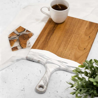 Painted Cheeseboard White Marble - Large.