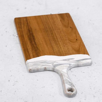 Painted Cheeseboard White Marble - Large.