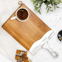 Painted Cheeseboard White Marble - Large.