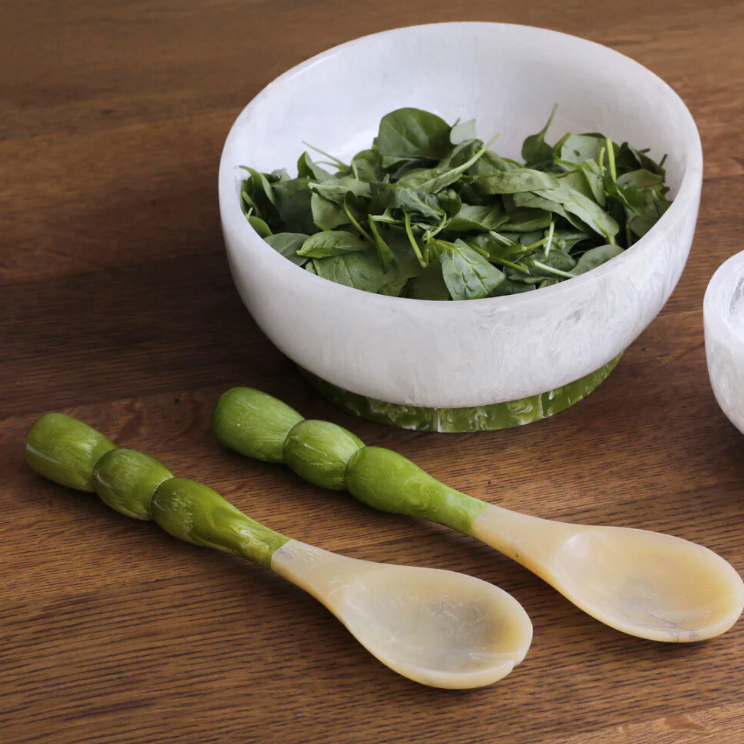 Resin Rio White & Green Bowl