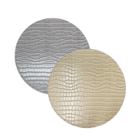 Beads Round Reversible Placemat Set of 4 - Hydrangea & Vanilla