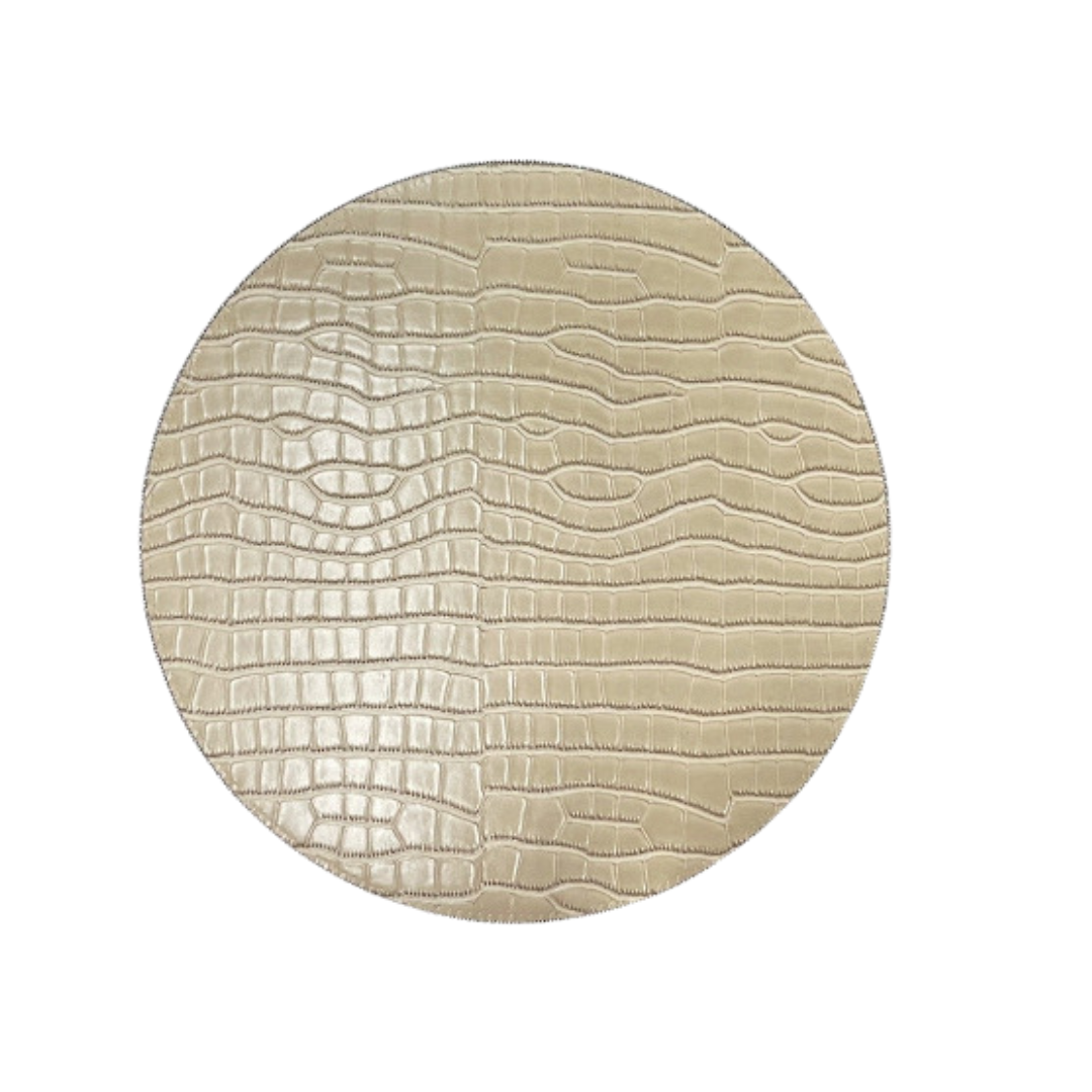 Beads Round Reversible Placemat Set of 4 - Hydrangea & Vanilla