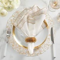 Frame White, Gold & Silver Napkin Set of 4