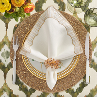 Frame White, Gold & Silver Napkin Set of 4