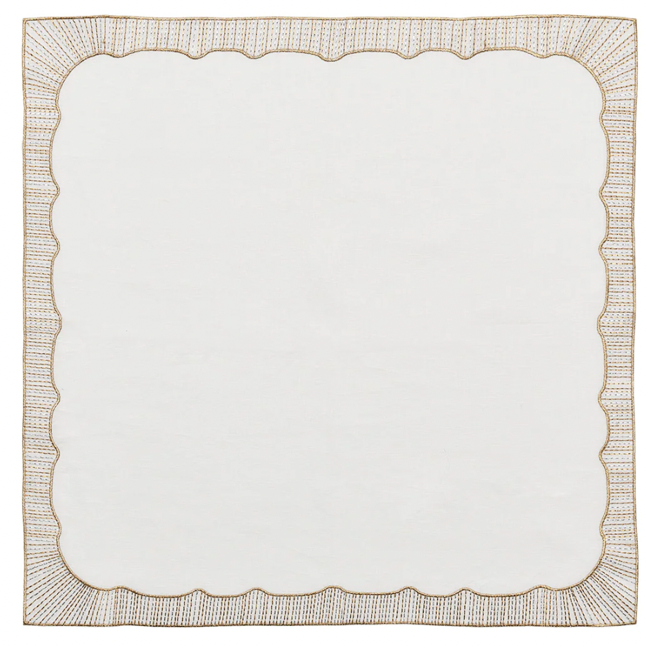 Frame White, Gold & Silver Napkin Set of 4
