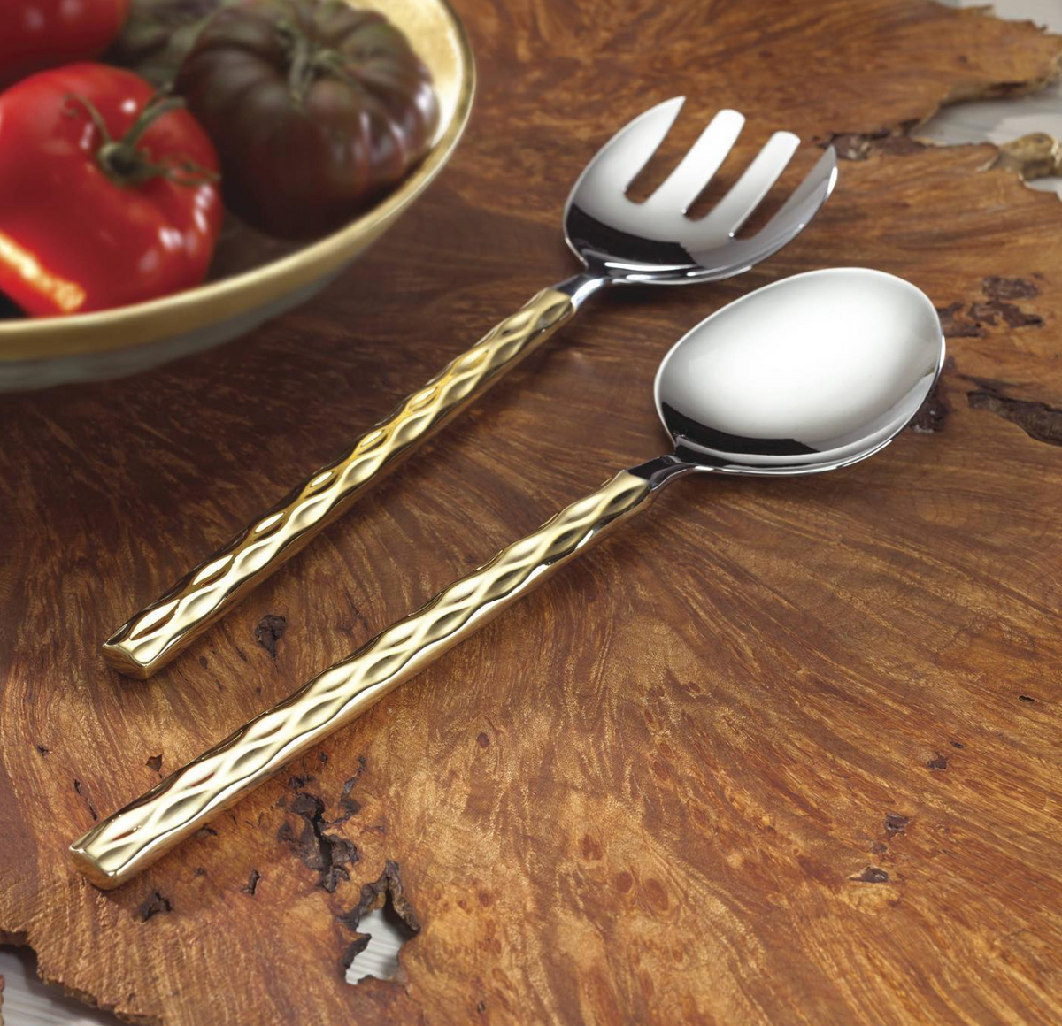 Truro Salad Servers Gold