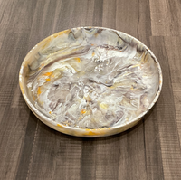 Swirl Colored Resin Round Platter Mocha Medium