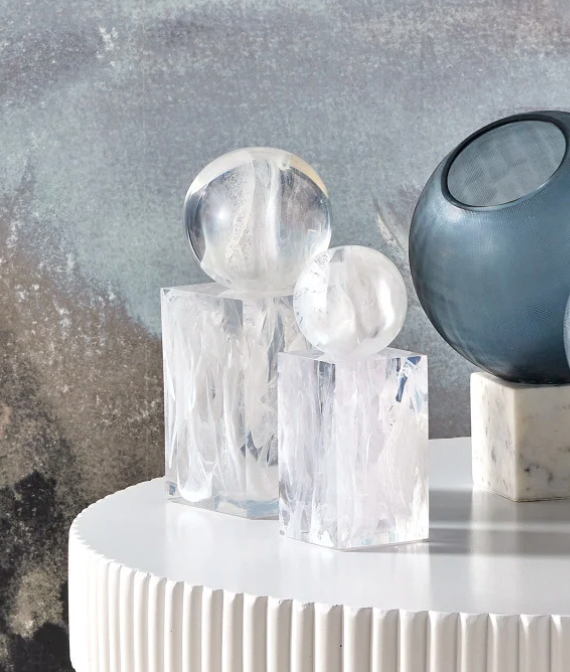 Glacier White Sculpture Set of 2