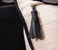 Leather Frame Pillow Ivory