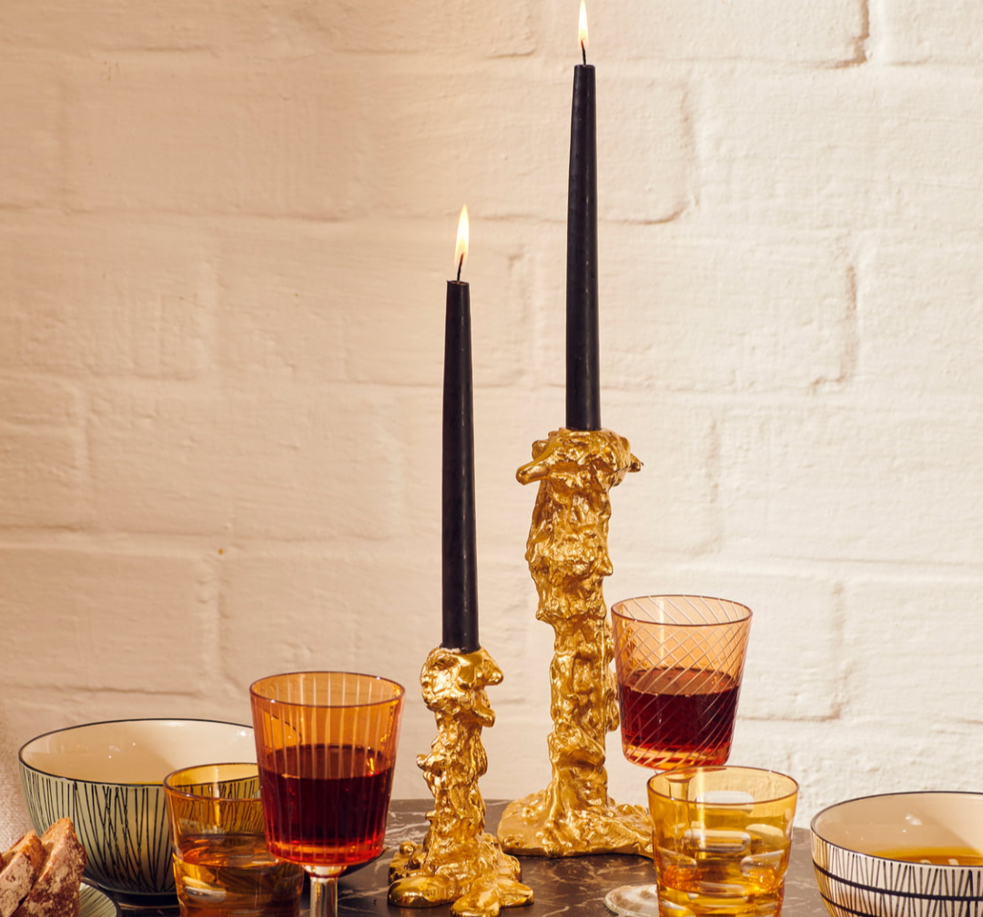 Drip Gold Candle Holder
