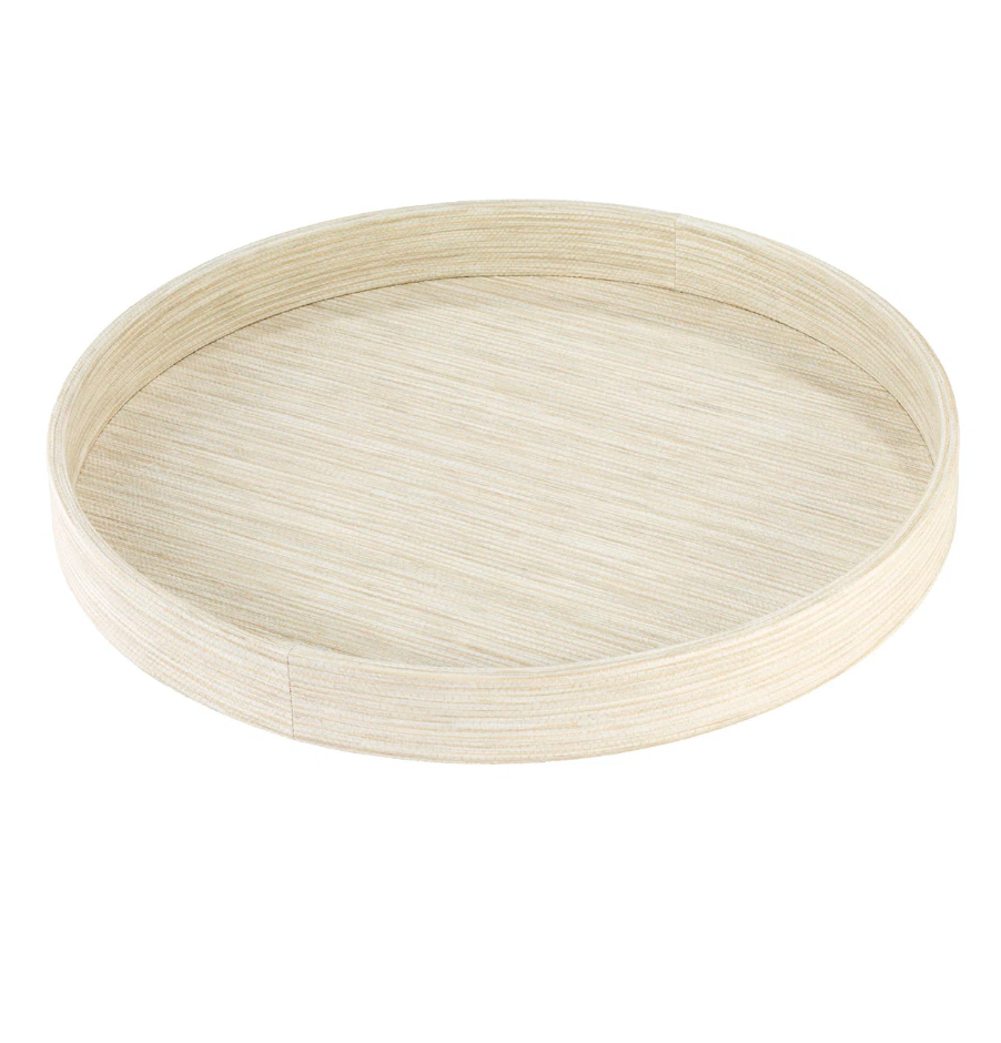 Grasscloth Round Tray