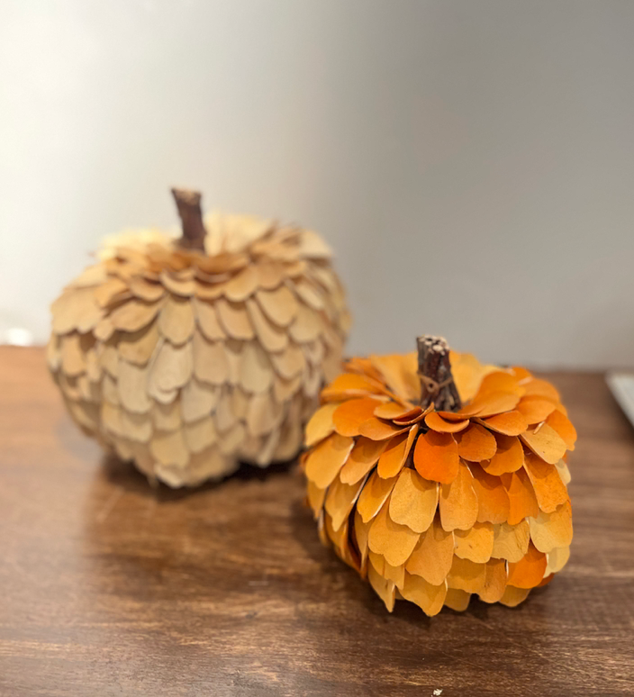 Harvest Wood Pumpkin - Orange