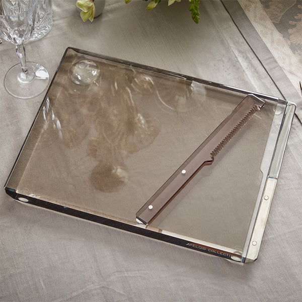 Solid Acrylic Challah Board & Knife