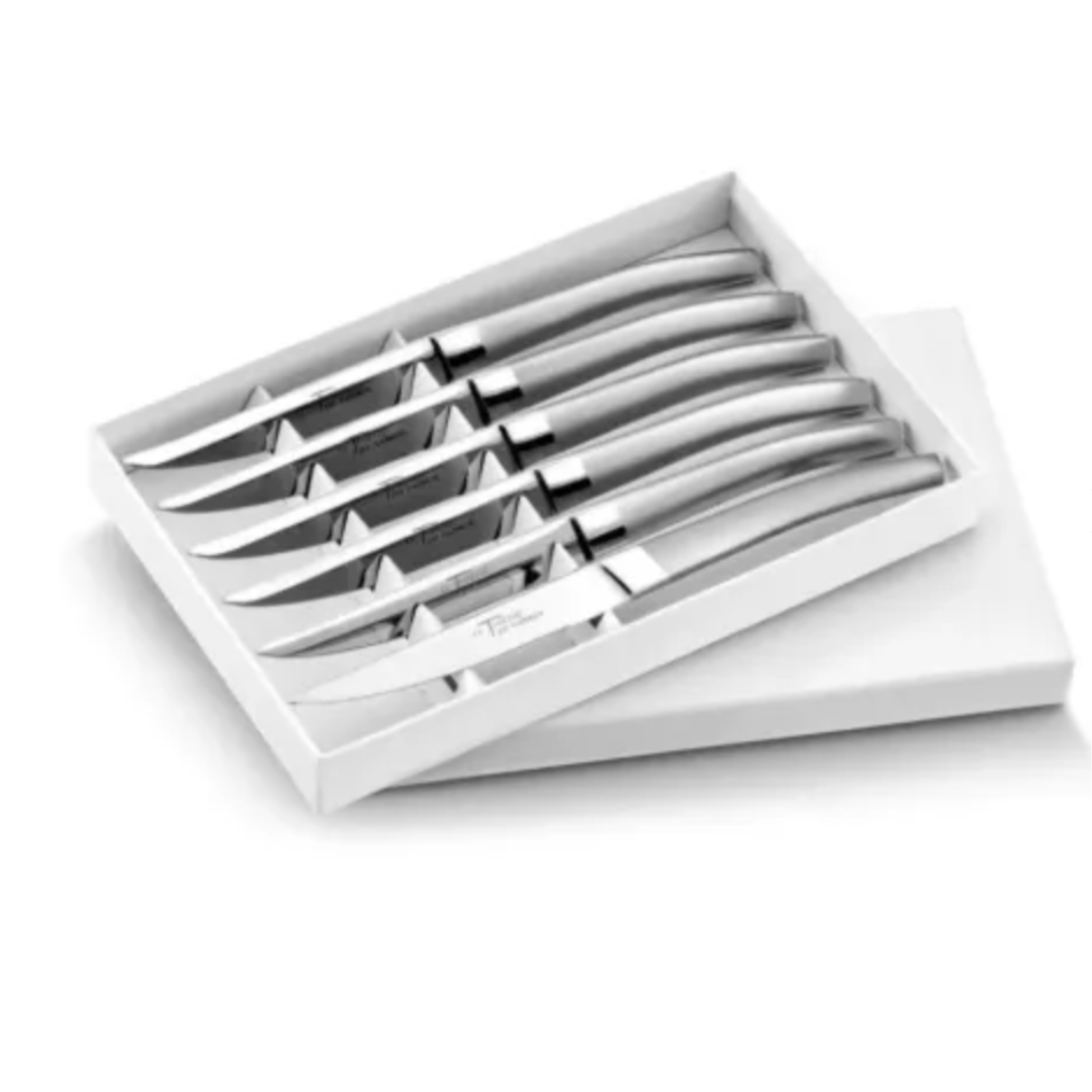Le Thiers Steak Knives Matte Silver Set of 6