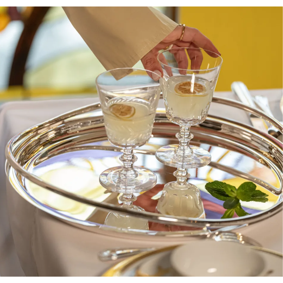 Vertigo Silver Plated Round Tray