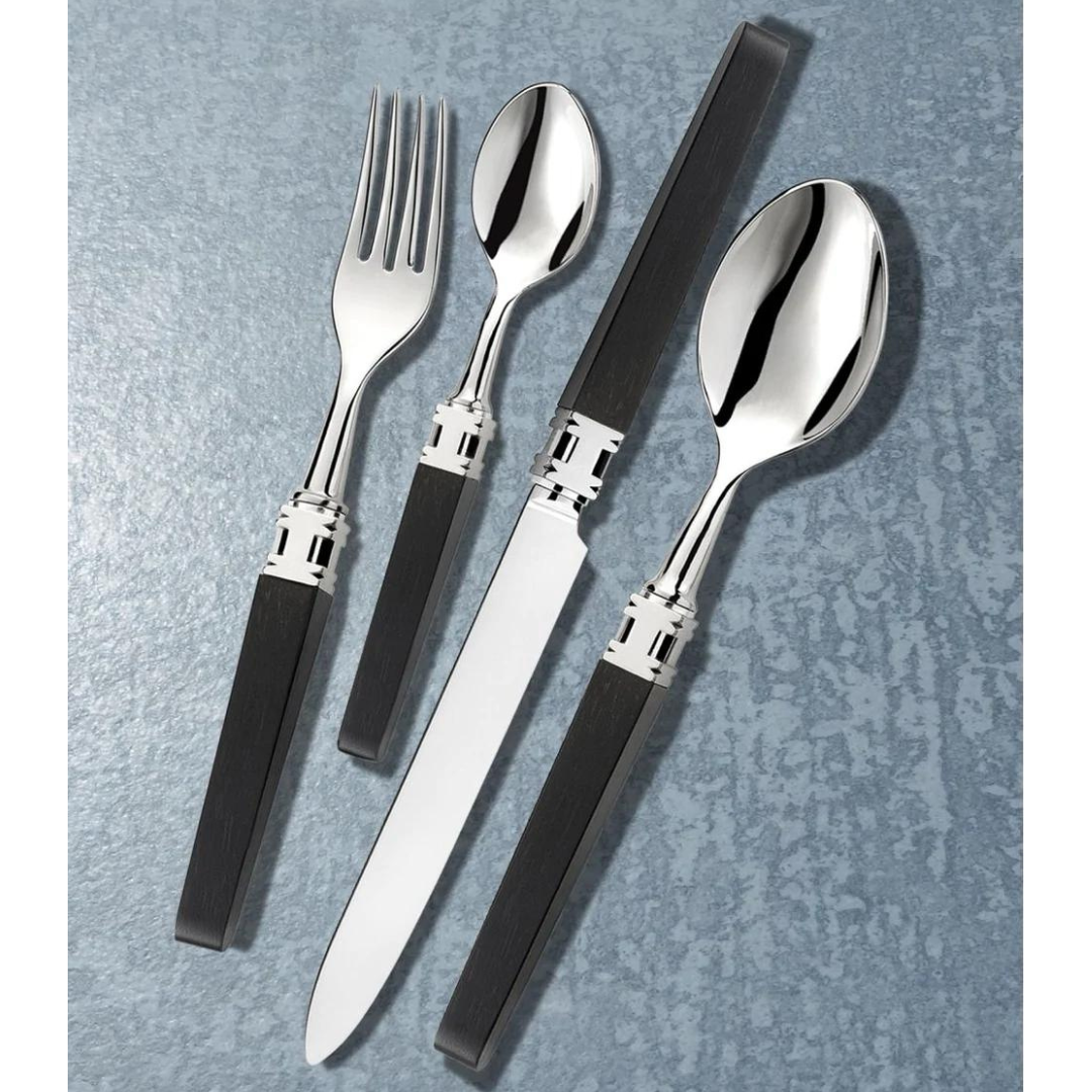 Ingrid Flatware 5 Piece Setting Ebony - Silver Plated