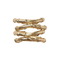 Bamboo Napkin Ring Set of 4 - Gold