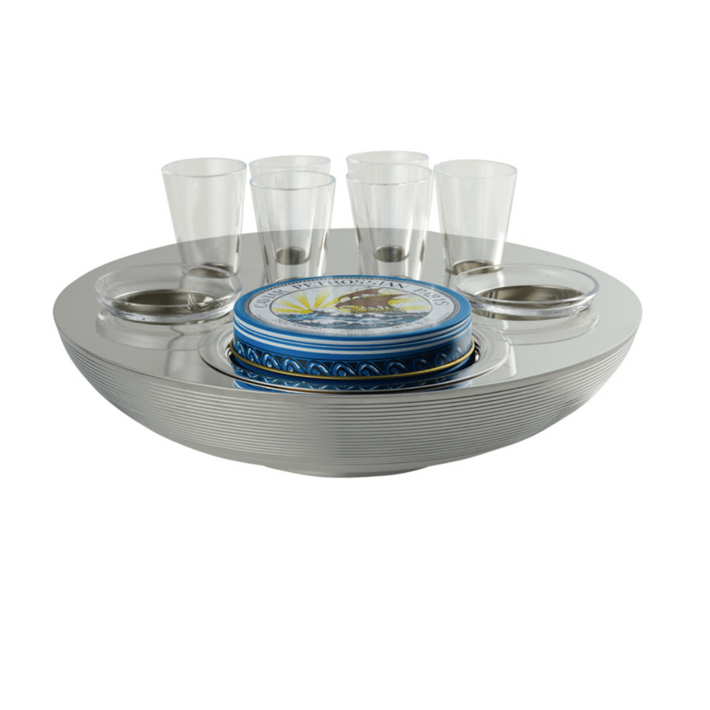 Vodka glasses and caviar set