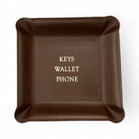 Leather Valet Tray - Keys Wallet Phone  -