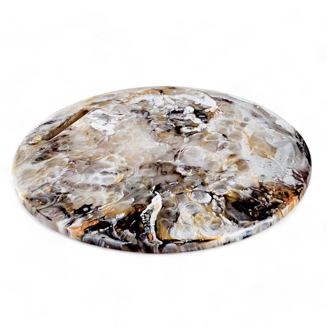 Swirl Colored Resin Round Chopping Board