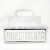 Porter Acrylic Condiments Caddy - White & Silver.